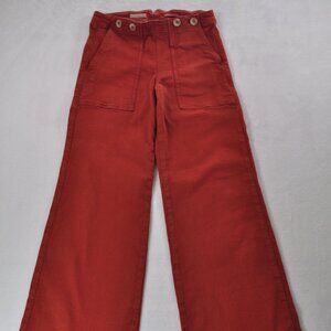 Anthropologie Pilcro Pants Burnt Orange The Kit Wide Leg Pants Size 26 Buttons